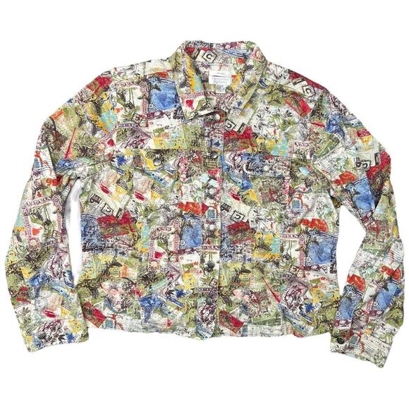 Abstract All Over Graffiti Print Light-Wight Jacket Size XL - Picture 8 of 9